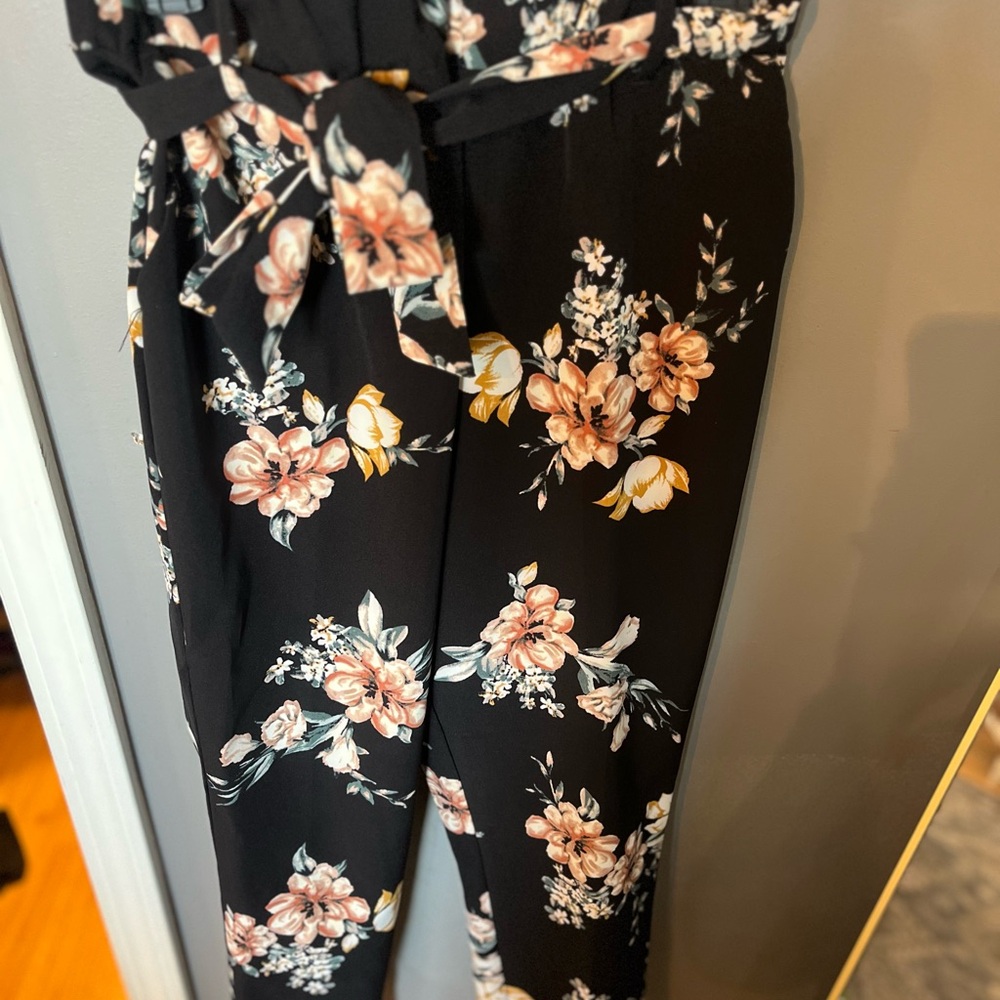 Chic Black Floral Jumpsuit